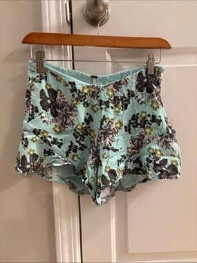 Free People Floral High-Waist Women’s Shorts - Mint
